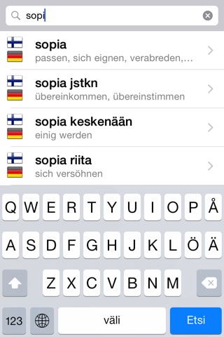 Suomi - saksa - suomi sanakirja screenshot 2