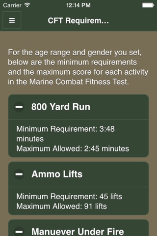 USMC Fitness screenshot 2