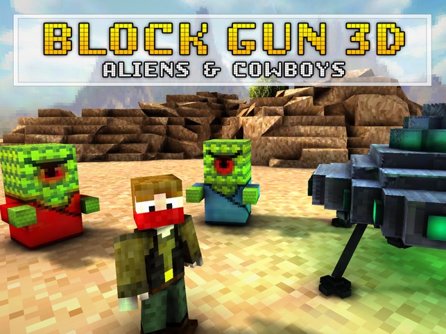 Block Gun 3D: Aliens and Cowboys, game for IOS