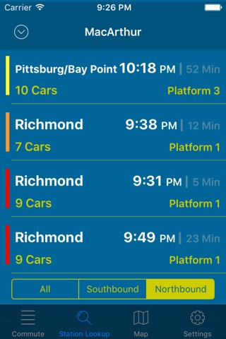 My BART Commute screenshot 2