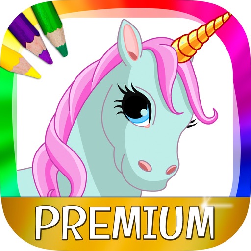 Unicornios y ponis - dibujos para pintar  y libro para colorear - Premium