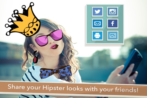 Hipster Guy Vintage Photo Stickers - Retro Selfie Mustache, Beard & Wow Camera Props for your Pictures screenshot 4
