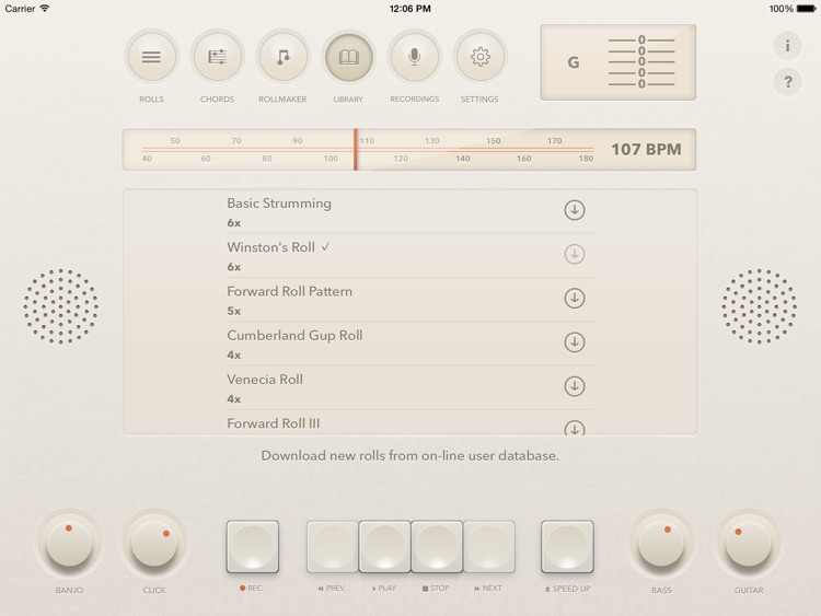 Banjo Rolls Trainer iPad