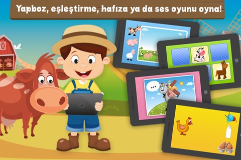 Milo's Free Mini Games for a wippersnapper - Barn and Farm Animals Cartoon screenshot 2