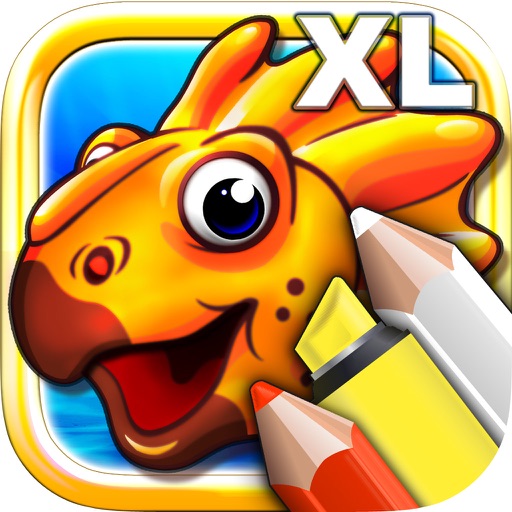 Coloring books for toddlers Deluxe - Colorize jurassic dinosaurs and stone age animals Icon