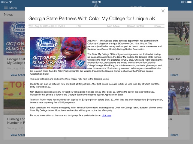 Georgia State Panthers for iPad 2015(圖4)-速報App