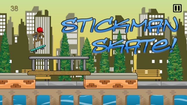 Stick-man Skate-boarding City Sport Jump(圖1)-速報App