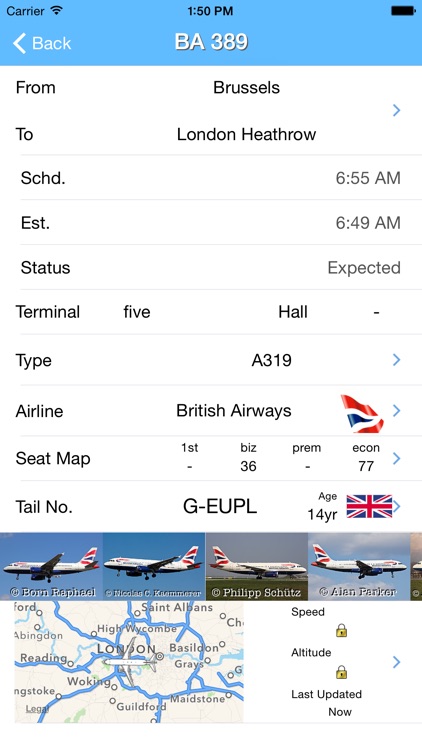 London Heathrow iPlane Flight Information