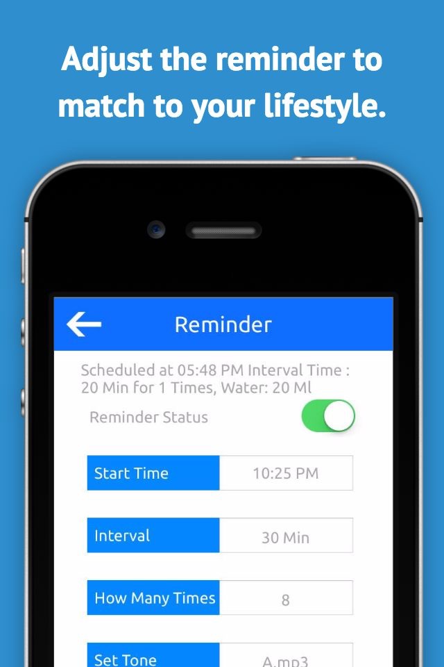 Drink Reminder - Water Alarm, Intake Log, and Daily Hydration Tracker for Wellbeing screenshot 2