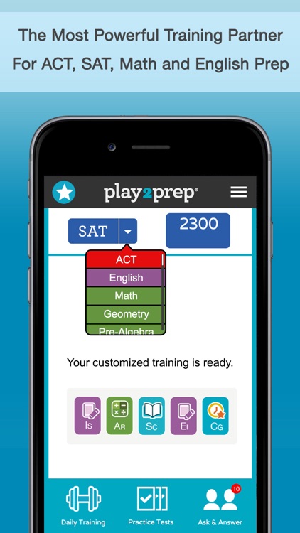 play2prep: ACT, SAT, Math, English prep