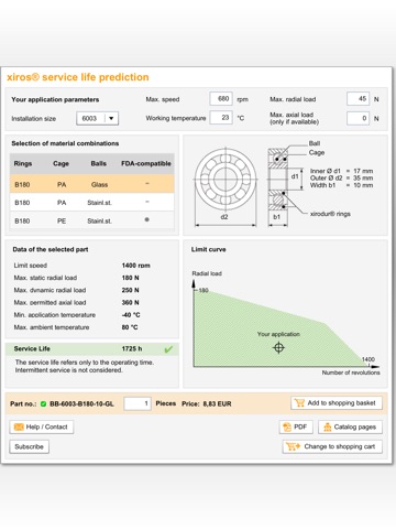 xiros® lifetime calculator screenshot 2