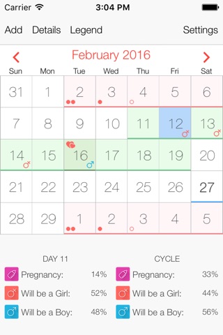 Fertility and Period Tracker screenshot 2