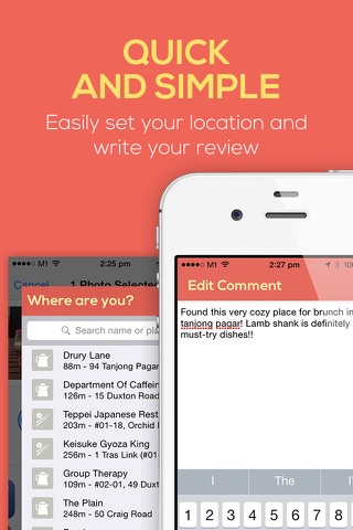 HungerSnap - Eat First, Post Later! A Foursquare extension to leave reviews screenshot 4