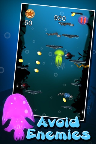 Jellyfish Go Jump! FREE - Underwater Deep Sea Scary Ocean Fantasy in Shark Lagoon by Uber Zany screenshot 4