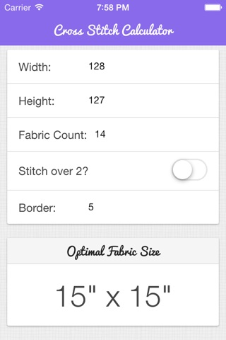 Cross Stitch Fabric Calculator Plus screenshot 2