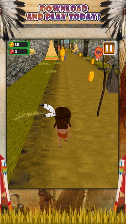 3D Pilgrim and Indian Thanksgiving Infinite Run Game FREE screenshot-4