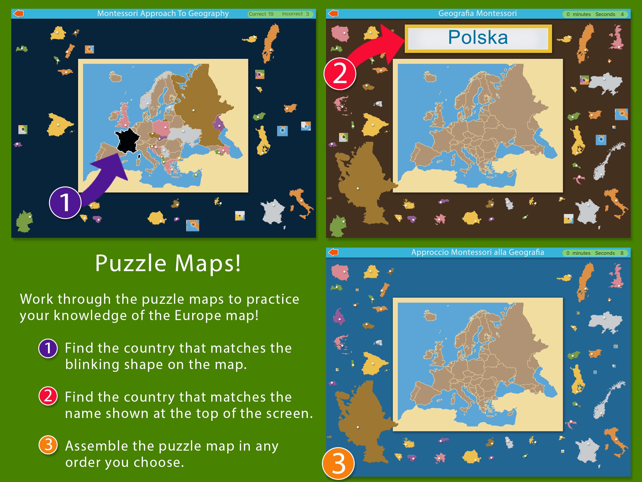 Montessori Approach To Geography HD - Europe Lite screenshot 3