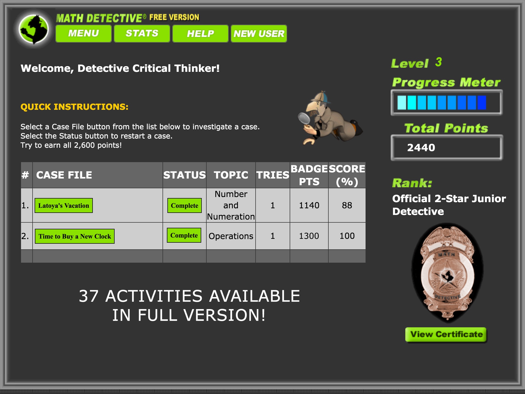 Math Detective® Beginning (Free) screenshot 3