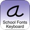 SchoolFonts Keyboard - a custom keyboard that displays both lowercase and uppercase letters, as well as a simplified set of numbers and special characters in the correct school fonts