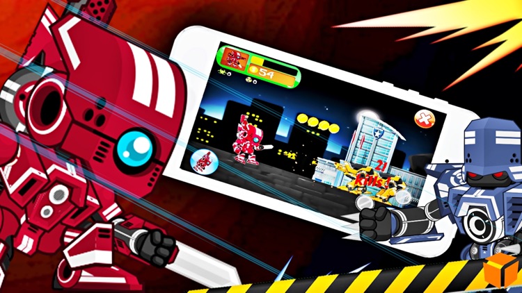 Red Robot Fighter Ranger : Collect coins and various special weapons Along the way