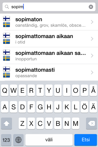 Suomi - ruotsi - suomi sanakirja screenshot 2