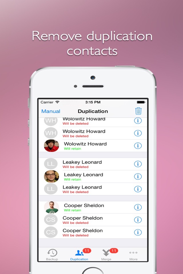 Remove duplicate contacts  -- Support backup and merge now! screenshot 2