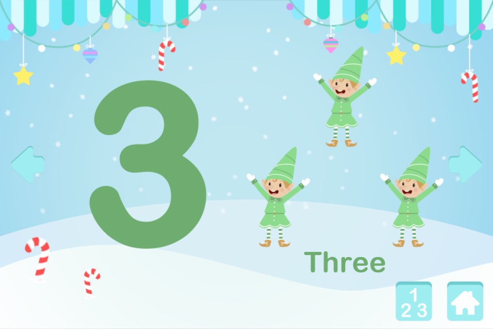 123: Christmas Games - Learn to Count screenshot 2