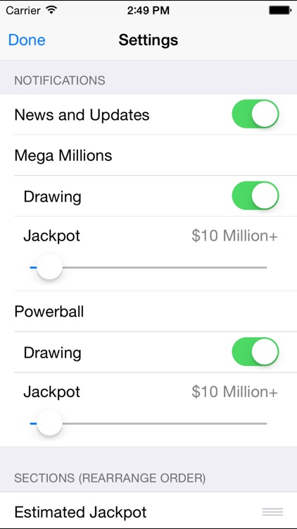 Mega Millions & Powerball - lottery games in the US with winning number results, lotto jackpots and prize payouts screenshot-4