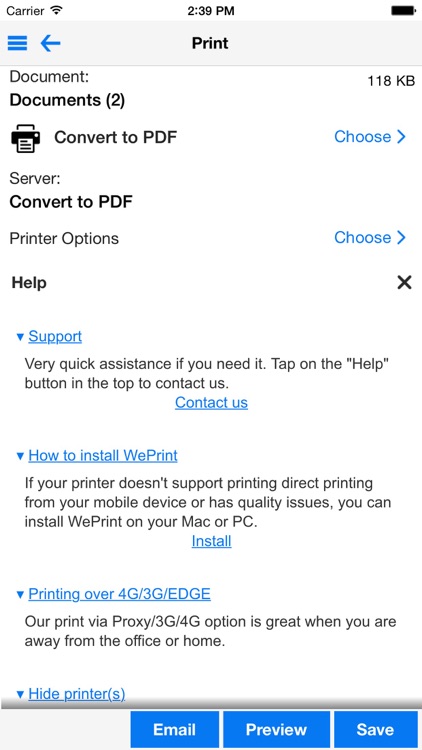 PrintDirect for iPhone