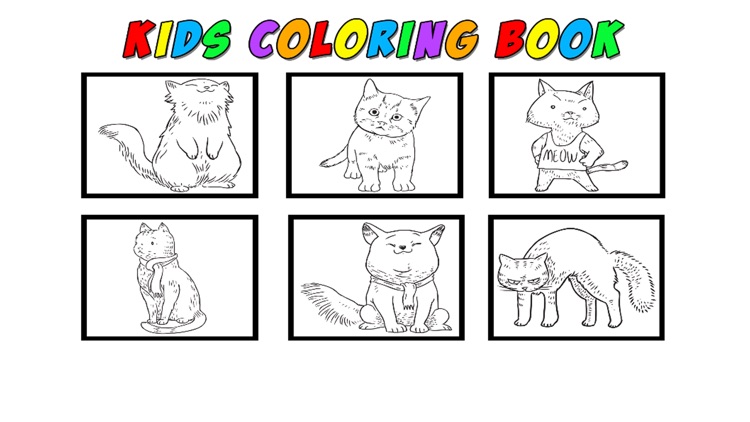 Free Kids Coloring Book - Sketch Cute Cat Learning for Fun