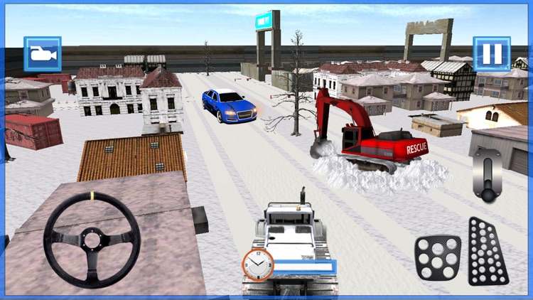 Snow Plow Excavator Sim 3D - Heavy Truck & Crane Rescue Operation for Road Cleaning screenshot-3