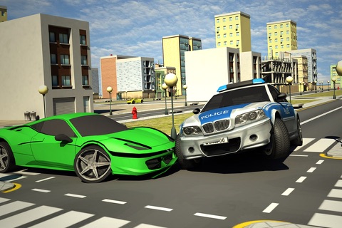 Cop Car Vs City Crime Car Demolition Challenges screenshot 2