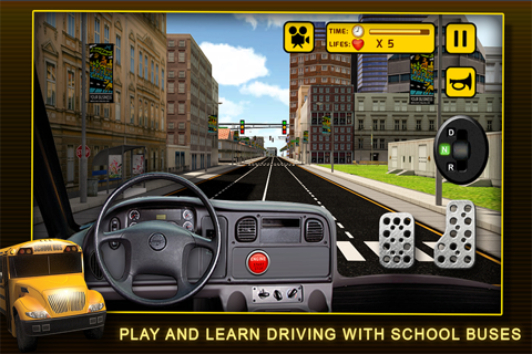 School Bus Simulator 3D – Drive crazy in city & Take Parking duty challenges for kids fun screenshot 2