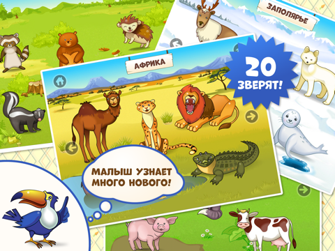 Зверята - Зоопарк и развивающие игры для детей для iPad