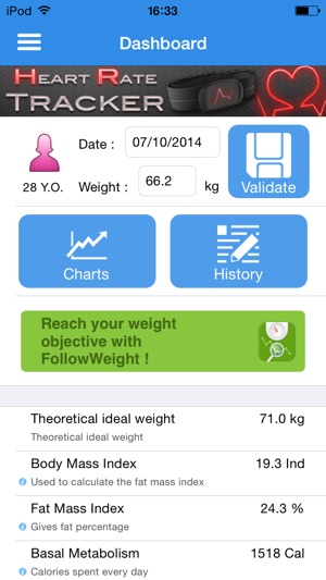 Physio Tracker, calculate and monitoring BMI, BFM, ideal wei(圖1)-速報App