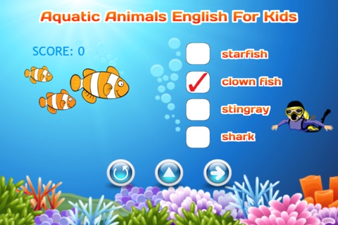 Aquatic Animals Vocabulary English For Kids screenshot 2