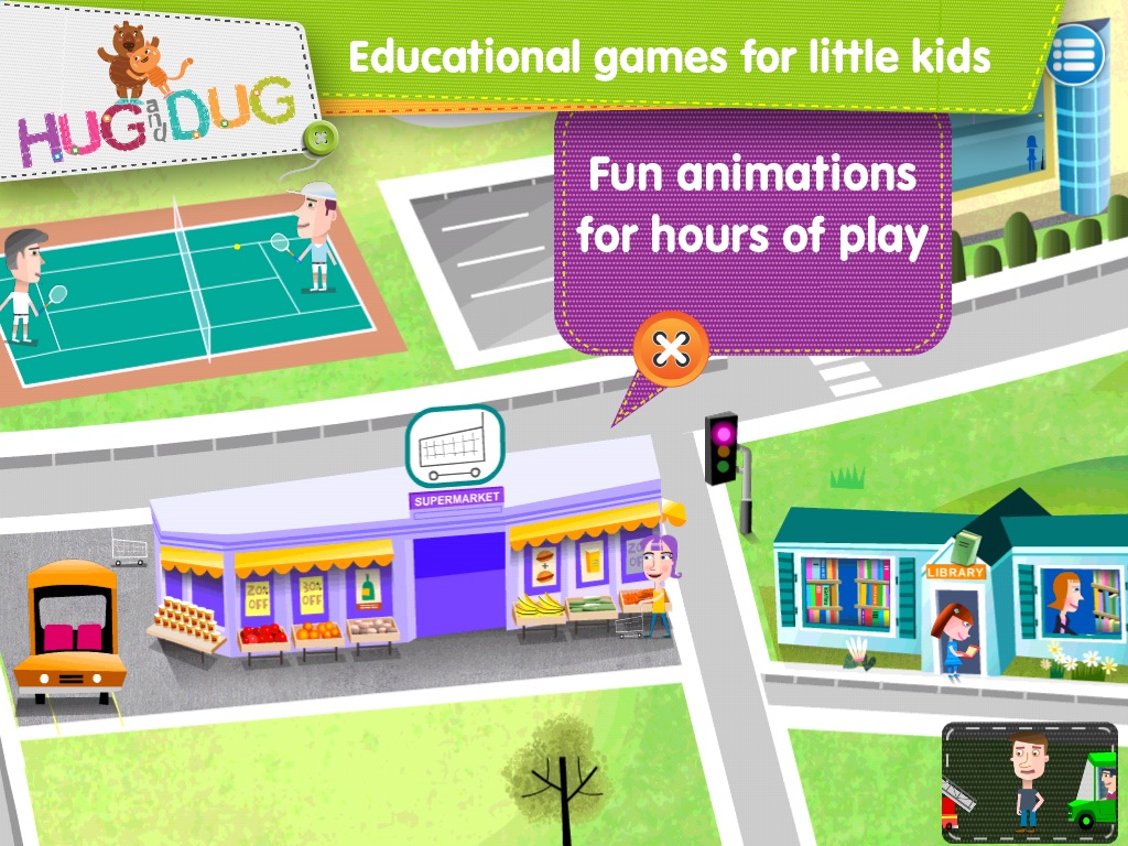 Little Town Explorer -  HugDug educational activity game for little kids. screenshot 3