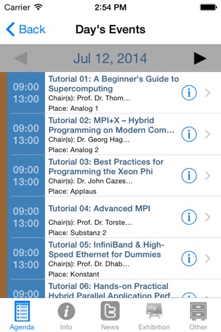 ISC 2015 Agenda App screenshot 2
