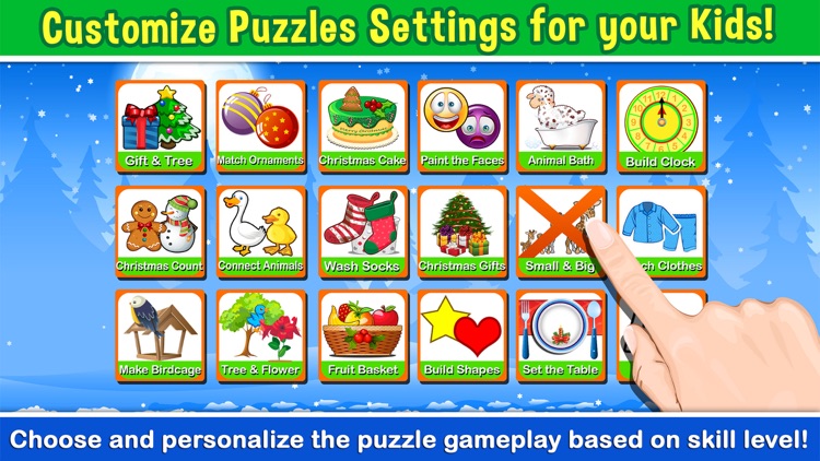 A Christmas Educational Preschool Game for Kindergarten & Toddler - children education learning monkey puzzle for kids screenshot-4