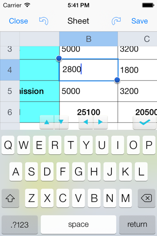 Spreadsheet touch: For Excel style spreadsheets screenshot 2
