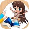 Pintar cuentos de hadas: juego educativo para colorear a Rapunzel o Cenicienta para niños