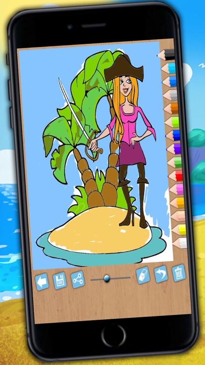 Paint and color pirates - Educational pirates coloring game for kids aged 1 to 6 years