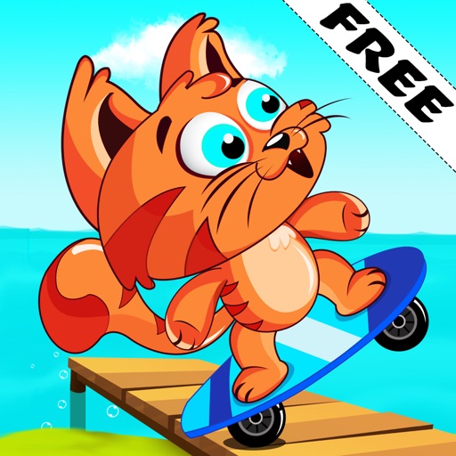Little Cat Fur Thief : Boo’s Skate Race Fun Food Ride - Free iOS App