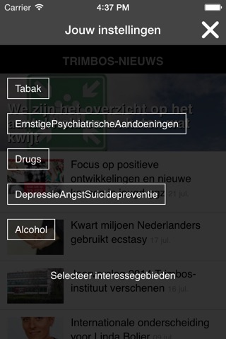 Trimbos Alert screenshot 3