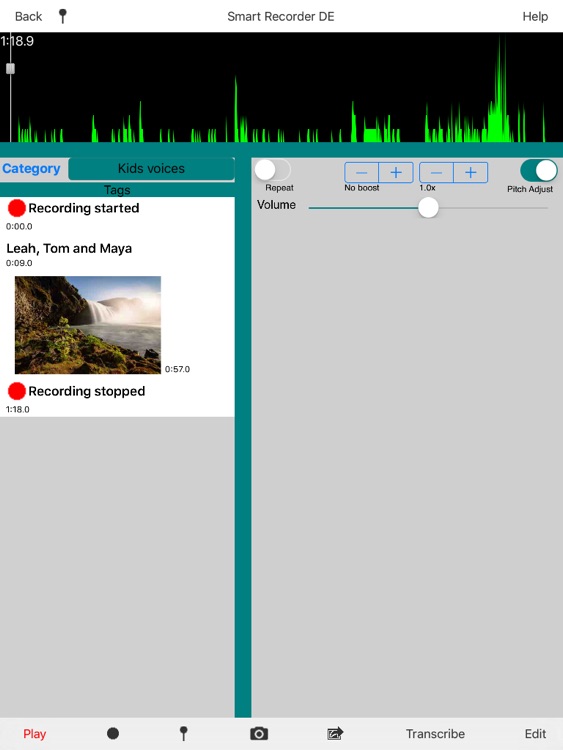 Smart Recorder DE Classic for iPad - The music and voice recording app