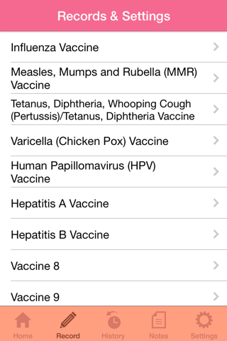 Women's Health Immunization screenshot 2
