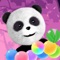 In the bubble world lives a cute panda happily