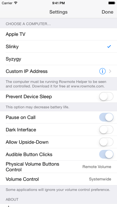 Rowmote: Remote Control for Mac and Apple TV 1G/2G Screenshot 5