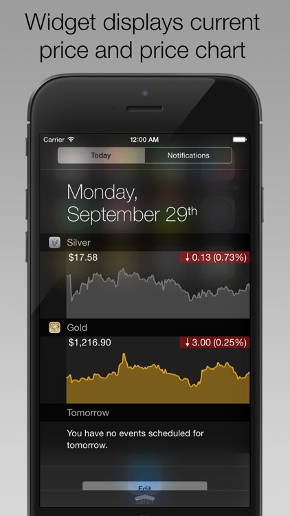 Silver Price Watch - live spot price on a troy ounce bullion coin icon /w widget, charts, push notifications, custom alerts and more!