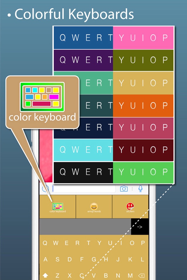 Keyboard+ iOS8 -Color Stickers Keyboards, Emoji Words Maker screenshot 3